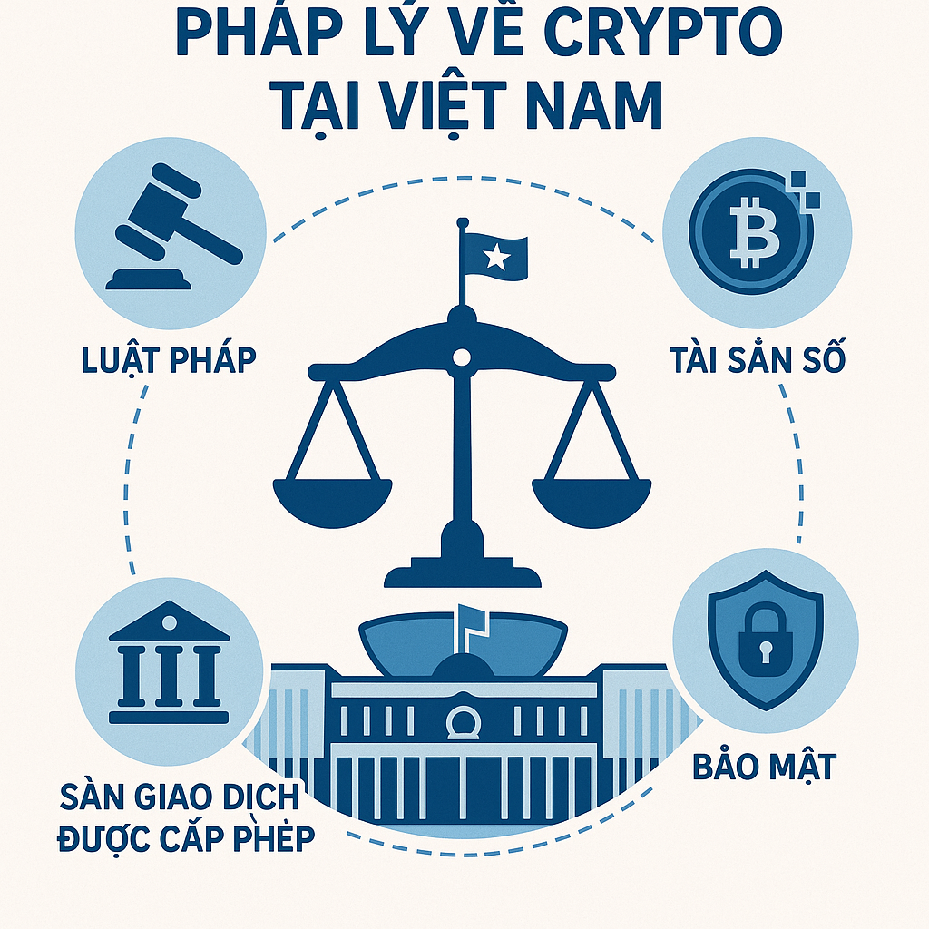 Infographic về luật pháp hóa thị trường crypto Việt Nam.
